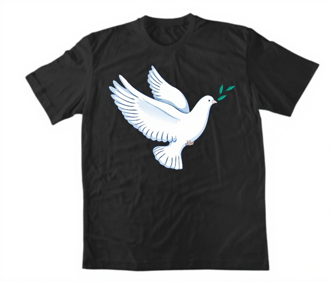 Черна тениска – Гълъб на Светия Дух – Черна